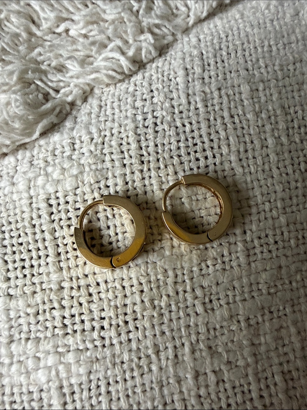 Vintage 14K Yellow Gold Diamond/CZ Hoop Earrings